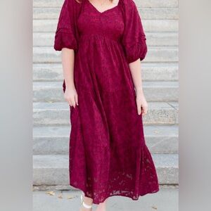 Beautiful red Lacey floral dress 1XL NWOT